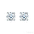 Round Four Prong Sterling Silver Zircon Inlaid Earrings Ora